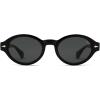 imageSOJOS Retro Oval Polarized Sunglasses for Women Men Chic Trendy 90s Sunnies Shades UV protection Sun GlassesBlack Frame Grey Lens