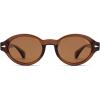 imageSOJOS Retro Oval Polarized Sunglasses for Women Men Chic Trendy 90s Sunnies Shades UV protection Sun GlassesBrown Frame Brown Lens