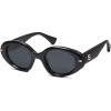 imageSOJOS Retro Polarized Large Oval Sunglasses Womens Mens Trendy UV400 Sun Glasses 80s 90s Shades SJ2365Black