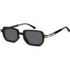 imageSOJOS Retro Polarized Rectangle 70s Sunglasses for Women MenTrendy Hexagon 80s 90s Shades SJ2625Black Frame Grey Lens