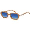 imageSOJOS Retro Polarized Rectangle 70s Sunglasses for Women MenTrendy Hexagon 80s 90s Shades SJ2625Orange Frame Blue Grading Lens