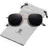 imageSOJOS Small Square Polarized Sunglasses for Men and Women Polygon Mirrored Lens SJ1072 GoldGrey