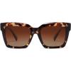 imageSOJOS Trendy Square Polarized Sunglasses for Womens MensRetro Plastic Frame Shades Designer Inspired Sun Glasses SJ2306Tortoise