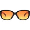 imageSOJOS Vintage Square Sunglasses for Women Polarized UV Protection Havana Frame SJ2111C14black FrameOrange Yellow Lens