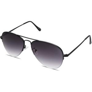 imageSOJOS Mens Womens Aviator Sunglasses Classic Semi Metal Frame INSPIRATION SJ1106Grey