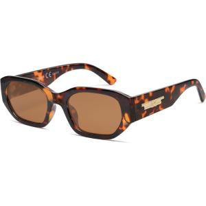 imageSOJOS Polarized Sunglasses Womens Mens Retro Rectangle Sun Glasses Trendy Hexagonal Frame 80s 90s Shades SJ2324Multicolor