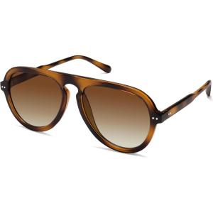 imageSOJOS Retro Aviator Sunglasses Womens Mens Vintage Plastic Frame Shades Lentes De Sol Para Mujer SJ2255Gradient Brown