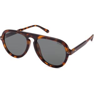 imageSOJOS Retro Aviator Sunglasses Womens Mens Vintage Plastic Frame Shades Lentes De Sol Para Mujer SJ2255TortoiseGrey