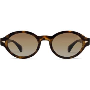imageSOJOS Retro Oval Polarized Sunglasses for Women Men Chic Trendy 90s Sunnies Shades UV protection Sun GlassesTortoise Frame Brown Grading Lens