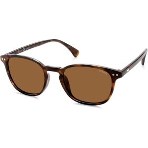 imageSOJOS Small Rounded Square Polarized Sunglasses for Women Men Vintage Style UV400 Lens SJ2637TortoiseBrown