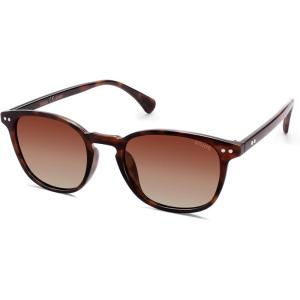 imageSOJOS Small Rounded Square Polarized Sunglasses for Women Men Vintage Style UV400 Lens SJ2637TortoiseGradient Brown