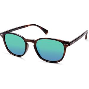 imageSOJOS Small Rounded Square Polarized Sunglasses for Women Men Vintage Style UV400 Lens SJ2637TortoiseGreenish Blue