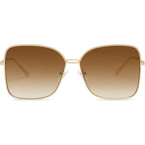 imageSOJOS Trendy Square Oversized Sunglasses Womens Mens UV400 Big Large Designer Shades SJ1082GoldBrown