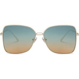 imageSOJOS Trendy Square Oversized Sunglasses Womens Mens UV400 Big Large Designer Shades SJ1082GoldGreen Gradient Brown