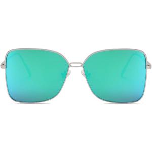 imageSOJOS Trendy Square Oversized Sunglasses Womens Mens UV400 Big Large Designer Shades SJ1082SilverGreen