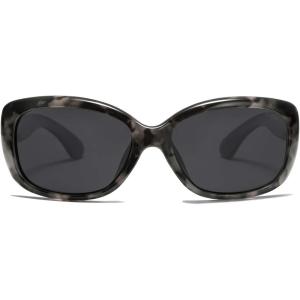 imageSOJOS Vintage Square Sunglasses for Women Polarized UV Protection Havana Frame SJ2111Black TortoiseGrey