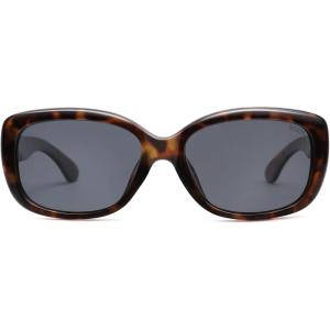 imageSOJOS Vintage Square Sunglasses for Women Polarized UV Protection Havana Frame SJ2111C11tortoise Frame With Grey Lens