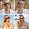 imageSOJOS Retro Oversized Polarized Aviator Sunglasses for Women Men Vintage 70s Style UV Protection Sunnies SJ2328Bright BlackGrey Grading