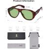 imageSOJOS Retro Oversized Polarized Aviator Sunglasses for Women Men Vintage 70s Style UV Protection Sunnies SJ2328Brown PatternGreen