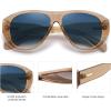 imageSOJOS Retro Oversized Polarized Aviator Sunglasses for Women Men Vintage 70s Style UV Protection Sunnies SJ2328Light BrownBluishgrey