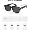 imageSOJOS Trendy Square Polarized Sunglasses for Women Men Retro Vintage Womens Mens Rectangle Shades SJ2345BlackGrey