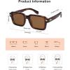 imageSOJOS Trendy Square Polarized Sunglasses for Women Men Retro Vintage Womens Mens Rectangle Shades SJ2345Brown TortoiseBrown