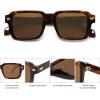 imageSOJOS Trendy Square Polarized Sunglasses for Women Men Retro Vintage Womens Mens Rectangle Shades SJ2345Brown TortoiseBrown