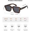 imageSOJOS Trendy Square Polarized Sunglasses for Women Men Retro Vintage Womens Mens Rectangle Shades SJ2345Brown TortoiseGrey