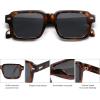 imageSOJOS Trendy Square Polarized Sunglasses for Women Men Retro Vintage Womens Mens Rectangle Shades SJ2345Brown TortoiseGrey