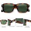imageSOJOS Trendy Square Polarized Sunglasses for Women Men Retro Vintage Womens Mens Rectangle Shades SJ2345Dark Brown PatternGreen