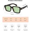 imageSOJOS Trendy Square Polarized Sunglasses for Women Men Retro Vintage Womens Mens Rectangle Shades SJ2345Dark TortoiseLight Green Tint