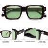 imageSOJOS Trendy Square Polarized Sunglasses for Women Men Retro Vintage Womens Mens Rectangle Shades SJ2345Dark TortoiseLight Green Tint