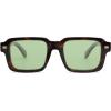 imageSOJOS Trendy Square Polarized Sunglasses for Women Men Retro Vintage Womens Mens Rectangle Shades SJ2345Dark TortoiseLight Green Tint
