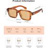 imageSOJOS Trendy Square Polarized Sunglasses for Women Men Retro Vintage Womens Mens Rectangle Shades SJ2345Deep CaramelLight Brown Tint