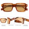 imageSOJOS Trendy Square Polarized Sunglasses for Women Men Retro Vintage Womens Mens Rectangle Shades SJ2345Deep CaramelLight Brown Tint
