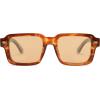 imageSOJOS Trendy Square Polarized Sunglasses for Women Men Retro Vintage Womens Mens Rectangle Shades SJ2345Deep CaramelLight Brown Tint