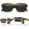 imageSOJOS Trendy Square Polarized Sunglasses for Women Men Retro Vintage Womens Mens Rectangle Shades SJ2345Olive GreenGrey
