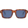 imageSOJOS Trendy Square Polarized Sunglasses for Women Men Retro Vintage Womens Mens Rectangle Shades SJ2345Orange TortoiseDark Blue