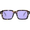 imageSOJOS Trendy Square Polarized Sunglasses for Women Men Retro Vintage Womens Mens Rectangle Shades SJ2345Purple TortoiseLight Purple Tint