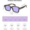 imageSOJOS Trendy Square Polarized Sunglasses for Women Men Retro Vintage Womens Mens Rectangle Shades SJ2345Purple TortoiseLight Purple Tint