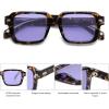 imageSOJOS Trendy Square Polarized Sunglasses for Women Men Retro Vintage Womens Mens Rectangle Shades SJ2345Purple TortoiseLight Purple Tint