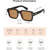 imageSOJOS Trendy Square Polarized Sunglasses for Women Men Retro Vintage Womens Mens Rectangle Shades SJ2345Shiny BlackLight Brown