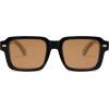 imageSOJOS Trendy Square Polarized Sunglasses for Women Men Retro Vintage Womens Mens Rectangle Shades SJ2345Shiny BlackLight Brown