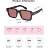 imageSOJOS Trendy Square Polarized Sunglasses for Women Men Retro Vintage Womens Mens Rectangle Shades SJ2345Shiny BlackRed Tint