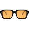 imageSOJOS Trendy Square Polarized Sunglasses for Women Men Retro Vintage Womens Mens Rectangle Shades SJ2345Shiny BlackYellow Tint