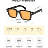 imageSOJOS Trendy Square Polarized Sunglasses for Women Men Retro Vintage Womens Mens Rectangle Shades SJ2345Shiny BlackYellow Tint