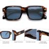 imageSOJOS Trendy Square Polarized Sunglasses for Women Men Retro Vintage Womens Mens Rectangle Shades SJ2345TortoiseBlue