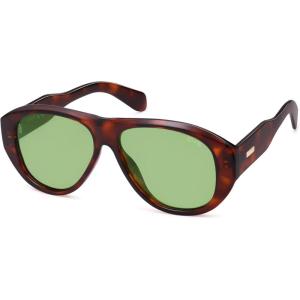 imageSOJOS Retro Oversized Polarized Aviator Sunglasses for Women Men Vintage 70s Style UV Protection Sunnies SJ2328Brown PatternGreen