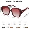 imageSOJOS Big Retro Square Polarized Sunglasses Womens Mens 70s 80s Vintage Oversized Sunnies SJ2359RedGradient Red