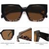 imageSOJOS Large Oversized Polarized Sunglasses for Women Big Designer Womens Trendy Square Shades SJ2205Black Gradient TortoiseBrown